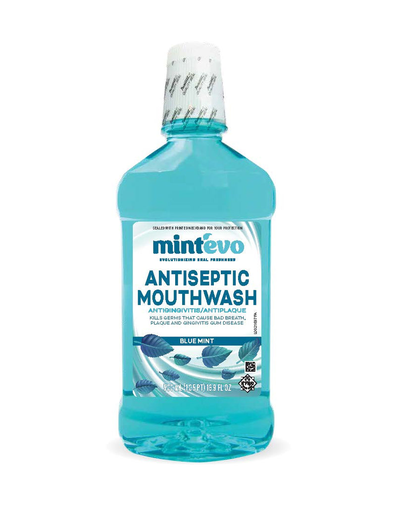 Mintevo Antiseptic Mouthwash, 16.9 Fl Oz, Blue Mint