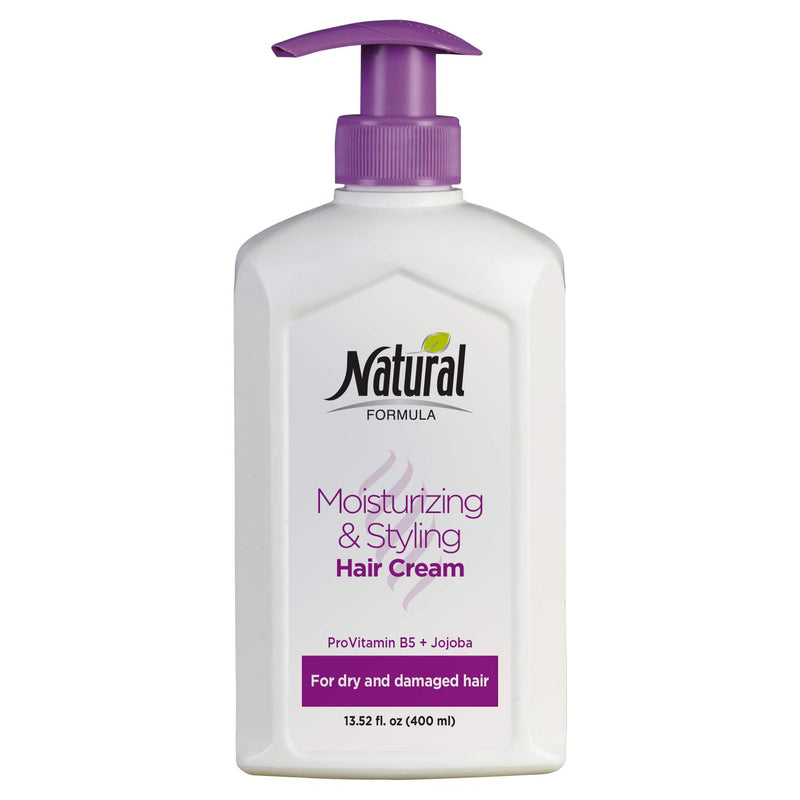 Natural Formula Hair Moist & Styling Cream with Jojoba, Pro-Vitamin B5 - Purple Pump 400ml